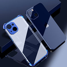 Silikon Schutzhülle Ultra Dünn Flexible Tasche Durchsichtig Transparent H06 für Apple iPhone 14 Blau