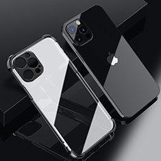 Silikon Schutzhülle Ultra Dünn Flexible Tasche Durchsichtig Transparent H06 für Apple iPhone 16 Pro Schwarz