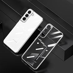 Silikon Schutzhülle Ultra Dünn Flexible Tasche Durchsichtig Transparent H06 für Samsung Galaxy S21 5G Silber