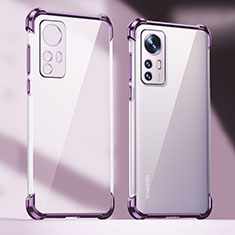 Silikon Schutzhülle Ultra Dünn Flexible Tasche Durchsichtig Transparent H06 für Xiaomi Mi 12S Pro 5G Violett