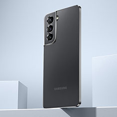 Silikon Schutzhülle Ultra Dünn Flexible Tasche Durchsichtig Transparent H07 für Samsung Galaxy S21 5G Schwarz