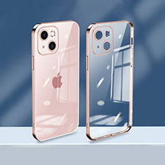 Silikon Schutzhülle Ultra Dünn Flexible Tasche Durchsichtig Transparent H08 für Apple iPhone 14 Rosegold