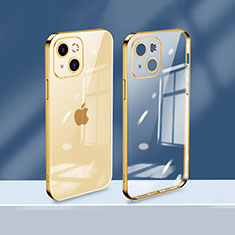 Silikon Schutzhülle Ultra Dünn Flexible Tasche Durchsichtig Transparent H08 für Apple iPhone 15 Plus Gold