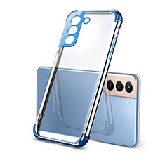 Silikon Schutzhülle Ultra Dünn Flexible Tasche Durchsichtig Transparent H09 für Samsung Galaxy S22 5G Blau