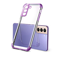 Silikon Schutzhülle Ultra Dünn Flexible Tasche Durchsichtig Transparent H09 für Samsung Galaxy S22 5G Violett