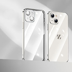 Silikon Schutzhülle Ultra Dünn Flexible Tasche Durchsichtig Transparent H10 für Apple iPhone 13 Mini Silber