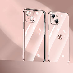 Silikon Schutzhülle Ultra Dünn Flexible Tasche Durchsichtig Transparent H10 für Apple iPhone 14 Rosegold