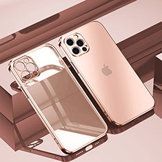 Silikon Schutzhülle Ultra Dünn Flexible Tasche Durchsichtig Transparent H11 für Apple iPhone 14 Pro Max Rosegold