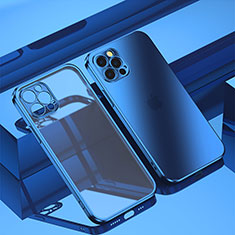 Silikon Schutzhülle Ultra Dünn Flexible Tasche Durchsichtig Transparent H11 für Apple iPhone 15 Pro Blau