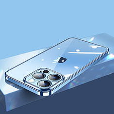 Silikon Schutzhülle Ultra Dünn Flexible Tasche Durchsichtig Transparent H12 für Apple iPhone 13 Pro Blau