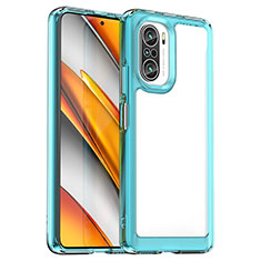 Silikon Schutzhülle Ultra Dünn Flexible Tasche Durchsichtig Transparent JS2 für Xiaomi Redmi K40 Pro 5G Hellblau