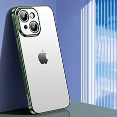 Silikon Schutzhülle Ultra Dünn Flexible Tasche Durchsichtig Transparent LD1 für Apple iPhone 14 Grün