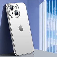 Silikon Schutzhülle Ultra Dünn Flexible Tasche Durchsichtig Transparent LD1 für Apple iPhone 14 Plus Silber