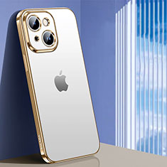 Silikon Schutzhülle Ultra Dünn Flexible Tasche Durchsichtig Transparent LD1 für Apple iPhone 15 Plus Gold