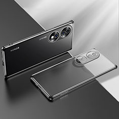 Silikon Schutzhülle Ultra Dünn Flexible Tasche Durchsichtig Transparent LD1 für Huawei Honor 70 5G Schwarz