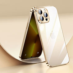 Silikon Schutzhülle Ultra Dünn Flexible Tasche Durchsichtig Transparent LD2 für Apple iPhone 13 Pro Max Gold
