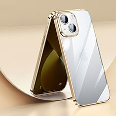 Silikon Schutzhülle Ultra Dünn Flexible Tasche Durchsichtig Transparent LD2 für Apple iPhone 14 Plus Gold