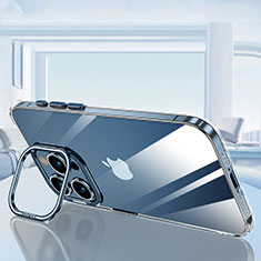 Silikon Schutzhülle Ultra Dünn Flexible Tasche Durchsichtig Transparent LD6 für Apple iPhone 14 Pro Blau