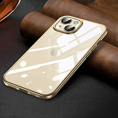 Silikon Schutzhülle Ultra Dünn Flexible Tasche Durchsichtig Transparent LD7 für Apple iPhone 14 Gold
