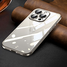 Silikon Schutzhülle Ultra Dünn Flexible Tasche Durchsichtig Transparent LD7 für Apple iPhone 14 Pro Grau