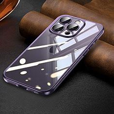 Silikon Schutzhülle Ultra Dünn Flexible Tasche Durchsichtig Transparent LD7 für Apple iPhone 14 Pro Max Violett
