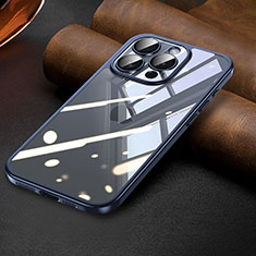 Silikon Schutzhülle Ultra Dünn Flexible Tasche Durchsichtig Transparent LD7 für Apple iPhone 15 Pro Max Blau