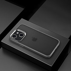 Silikon Schutzhülle Ultra Dünn Flexible Tasche Durchsichtig Transparent LD8 für Apple iPhone 14 Grau