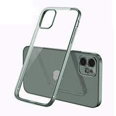 Silikon Schutzhülle Ultra Dünn Flexible Tasche Durchsichtig Transparent N01 für Apple iPhone 12 Mini Nachtgrün