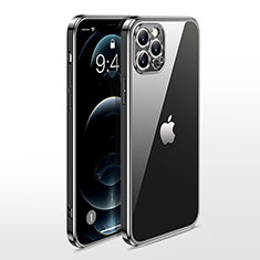 Silikon Schutzhülle Ultra Dünn Flexible Tasche Durchsichtig Transparent N01 für Apple iPhone 12 Pro Schwarz