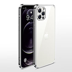 Silikon Schutzhülle Ultra Dünn Flexible Tasche Durchsichtig Transparent N01 für Apple iPhone 12 Pro Silber