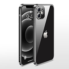 Silikon Schutzhülle Ultra Dünn Flexible Tasche Durchsichtig Transparent N04 für Apple iPhone 12 Mini Schwarz