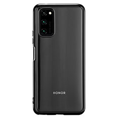 Silikon Schutzhülle Ultra Dünn Flexible Tasche Durchsichtig Transparent S01 für Huawei Honor V30 5G Schwarz