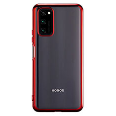 Silikon Schutzhülle Ultra Dünn Flexible Tasche Durchsichtig Transparent S01 für Huawei Honor V30 Pro 5G Rot