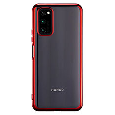 Silikon Schutzhülle Ultra Dünn Flexible Tasche Durchsichtig Transparent S01 für Huawei Honor View 30 Pro 5G Rot
