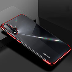 Silikon Schutzhülle Ultra Dünn Flexible Tasche Durchsichtig Transparent S01 für Huawei Nova 5 Pro Rot