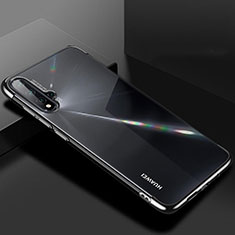 Silikon Schutzhülle Ultra Dünn Flexible Tasche Durchsichtig Transparent S01 für Huawei Nova 5 Schwarz