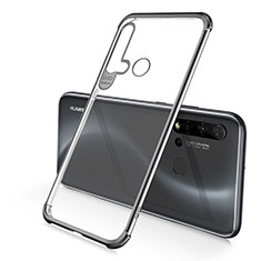 Silikon Schutzhülle Ultra Dünn Flexible Tasche Durchsichtig Transparent S01 für Huawei Nova 5i Schwarz