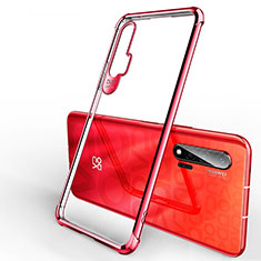 Silikon Schutzhülle Ultra Dünn Flexible Tasche Durchsichtig Transparent S01 für Huawei Nova 6 5G Rot