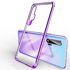 Silikon Schutzhülle Ultra Dünn Flexible Tasche Durchsichtig Transparent S01 für Huawei Nova 6 5G Violett