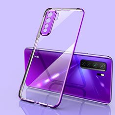 Silikon Schutzhülle Ultra Dünn Flexible Tasche Durchsichtig Transparent S01 für Huawei P40 Lite 5G Violett