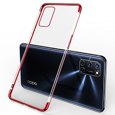 Silikon Schutzhülle Ultra Dünn Flexible Tasche Durchsichtig Transparent S01 für Oppo A52 Rot