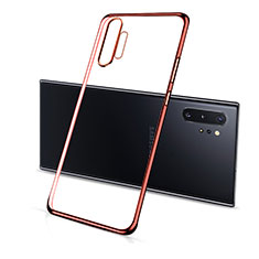 Silikon Schutzhülle Ultra Dünn Flexible Tasche Durchsichtig Transparent S01 für Samsung Galaxy Note 10 Plus 5G Rot