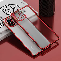 Silikon Schutzhülle Ultra Dünn Flexible Tasche Durchsichtig Transparent S01 für Xiaomi Mi 11 Lite 5G Rot