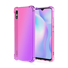 Silikon Schutzhülle Ultra Dünn Flexible Tasche Durchsichtig Transparent S01 für Xiaomi Redmi 9A Helles Lila