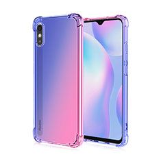 Silikon Schutzhülle Ultra Dünn Flexible Tasche Durchsichtig Transparent S01 für Xiaomi Redmi 9AT Blau