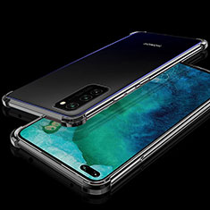 Silikon Schutzhülle Ultra Dünn Flexible Tasche Durchsichtig Transparent S02 für Huawei Honor V30 Pro 5G Schwarz