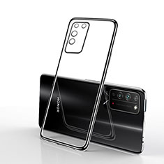 Silikon Schutzhülle Ultra Dünn Flexible Tasche Durchsichtig Transparent S02 für Huawei Honor X10 5G Schwarz
