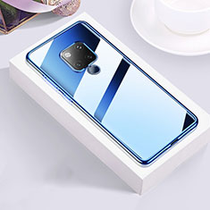 Silikon Schutzhülle Ultra Dünn Flexible Tasche Durchsichtig Transparent S02 für Huawei Mate 20 X 5G Blau