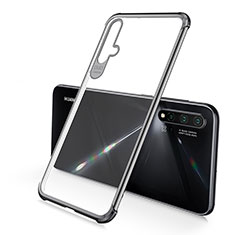Silikon Schutzhülle Ultra Dünn Flexible Tasche Durchsichtig Transparent S02 für Huawei Nova 5 Schwarz