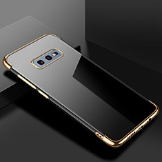 Silikon Schutzhülle Ultra Dünn Flexible Tasche Durchsichtig Transparent S02 für Samsung Galaxy S10e Gold